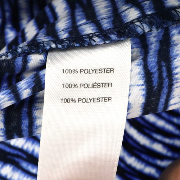 Chicos Pants 1.5 Womens Medium 10 Blue White Ankle Elastic Waist Pockets Resort - Picture 10 of 14